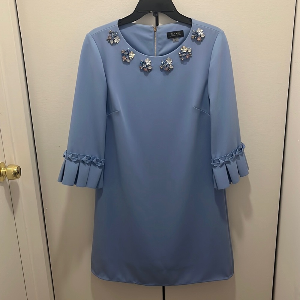 Tahari Baby Blue Dress. Size 4. Worn once! Excellent condition!